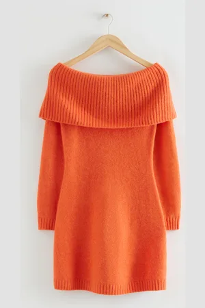 & OTHER STORIES Off-Shoulder Wool Mini Dress