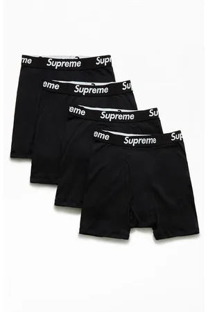 Supreme x Hanes 4 Pack Black Boxer Briefs