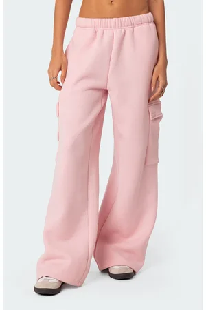 The latest collection of pink wide leg & flared pants for women