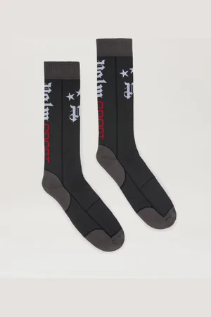 Palm Angels Curved Logo Track Shorts - Man Underwear & Socks Anthracite - White L/xl
