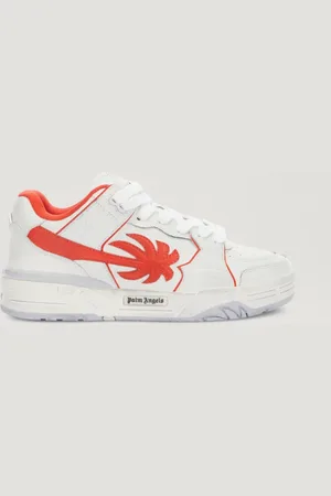 Palm Angels Washed Venice Sneaker - Man Sneakers White - Coral Red 37