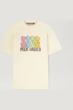 Palm Angels Multicolor Bear T-shirt - Man T-shirts & Polo Ivory - Multicolor L