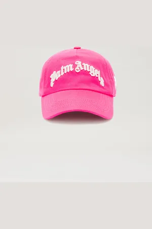 Palm Angels Embroidered Curved Logo Baseball Cap - Man Hats & Caps Fuchsia - Soft Pink O/s