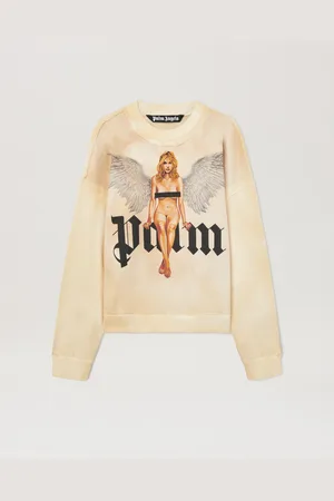 Palm Angels Pin Up Sweatshirt - Man Sweatshirts & Hoodies Ivory - Black L