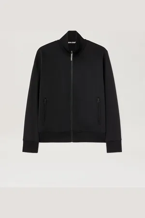 Palm Angels Curved Logo Track Jacket - Man Coats & Jackets Black - Off White L