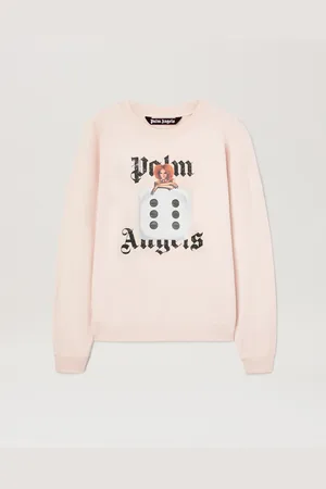 Palm Angels Pin Up Crewneck Sweatshirt - Man Sweatshirts & Hoodies Soft Pink - Black L