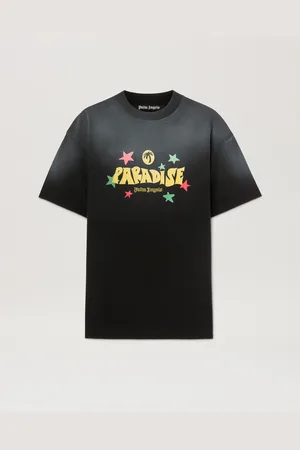 Palm Angels Paradise T-shirt - Man T-shirts & Polo Black - Yellow L