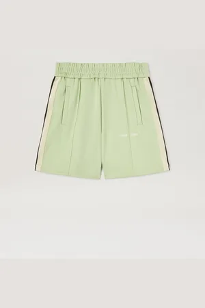 Palm Angels Embroidered Logo Track Shorts - Man Shorts Sage - Off White L