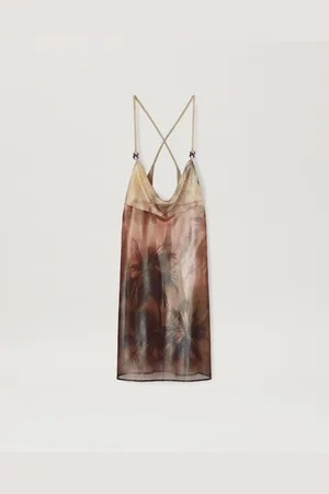 Palm Angels Sunset Palms Dress - Woman Dresses Orange - Black 38