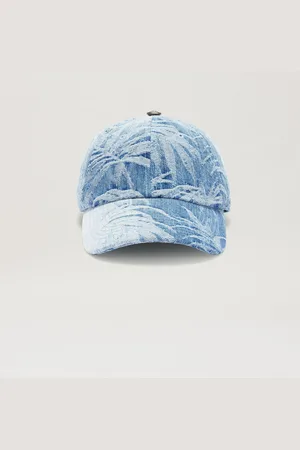Palm Angels Jacquared Palms Baseball Cap - Man Hats & Caps Light Blue - Light Blue O/s