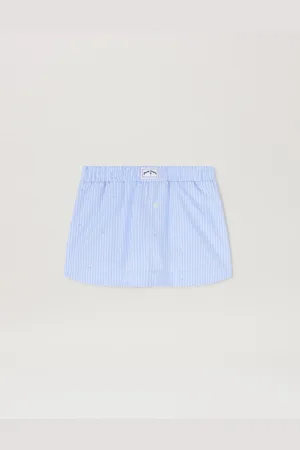 Palm Angels Rheinstone Striped Mini Skirt - Kids Girl Clothing Dusty Blue - White 12