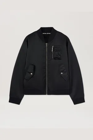 Palm Angels Curved Logo Bomber - Man Coats & Jackets Black - Black 48