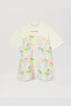 Palm Angels T-shirt Dress With All Over Palms Print - Kids Girl Clothing Butter Rosepink 10