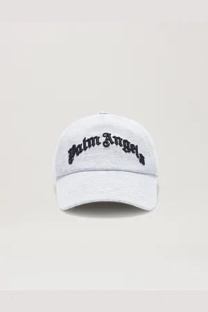 Palm Angels Embroidered Curved Logo Baseball Cap - Man Hats & Caps Grey Melange - Black O/s