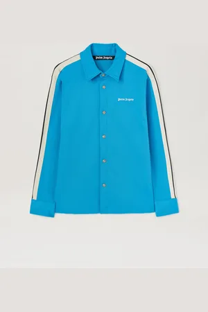 Palm Angels Classic Logo Track Shirt - Man Shirts Light Blue - Off White L