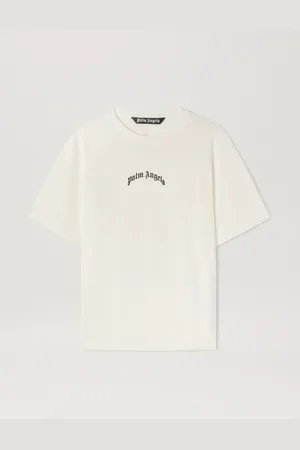 Palm Angels Curved Logo Oversize T-shirt - Man T-shirts & Polo Off White - Black L