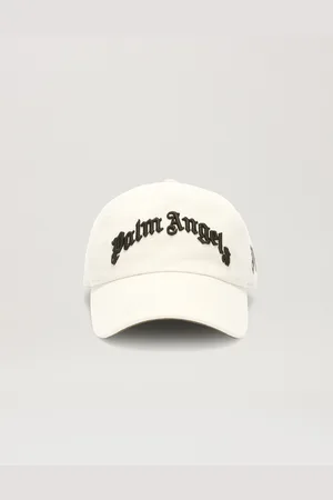 Palm Angels Embroidered Curved Logo Baseball Cap - Man Hats & Caps Off White - Black O/s