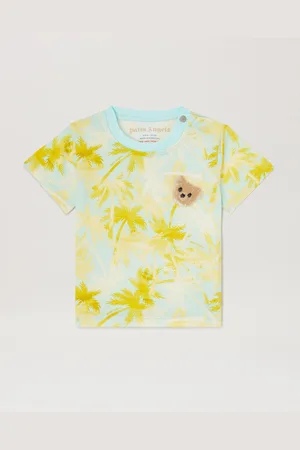 Palm Angels All Over Palm Print T-shirt - Kids All Baby Sky Blue Brown 18