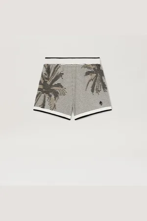 Palm Angels Palms Jacquared Knit Shorts - Woman Knitwear Off White - Black L