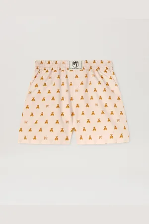 Palm Angels Bear And Monogram Shorts - Woman Shorts Soft Pink - Brown 38