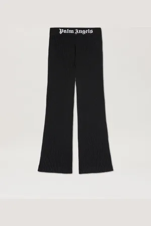 Palm Angels Lurex Flare Pants - Kids Girl Clothing Black Black 10