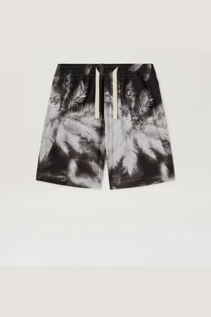 Palm Angels Bluprint Palms Shorts - Man Shorts Black - Off White 44