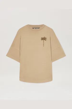 Palm Angels Palms Over T-shirt - Man T-shirts & Polo Beige - Beige L