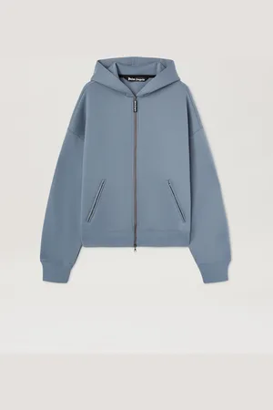 Palm Angels Curved Logo Neoprene Bomber - Man Coats & Jackets Grey - Grey M
