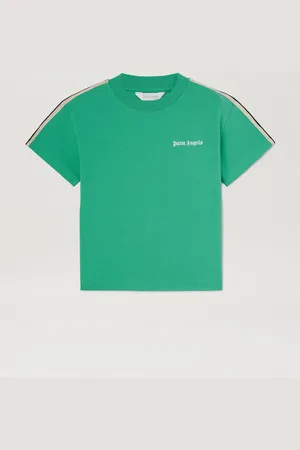 Palm Angels Classic Logo Track T-shirt - Kids Boy Clothing Green Off White 10