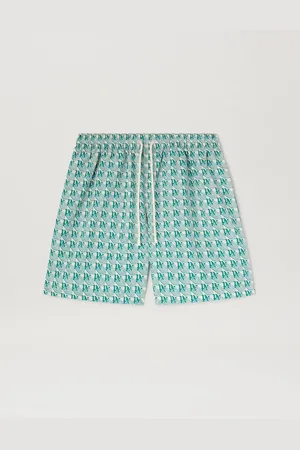 Palm Angels Pa Diamond Swimshorts - Man Swimwear Green - Ivory L