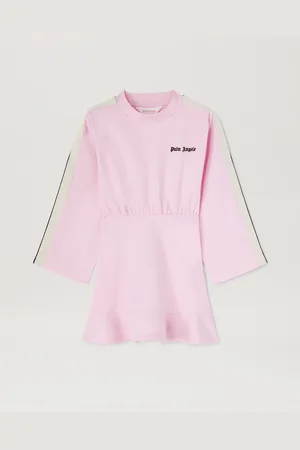 Palm Angels Track Crewneck Dress - Kids Girl Clothing Rose Pink Black 10