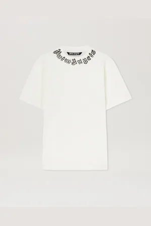 Palm Angels Flame Logo T-shirt - Man T-shirts & Polo Off White - Black L