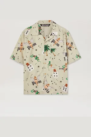 Palm Angels Pin Up Bowling Shirt - Man Shirts Ivory - Multicolor 44
