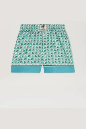 Palm Angels Pa Diamond Shorts - Woman Shorts Green - Ivory 38