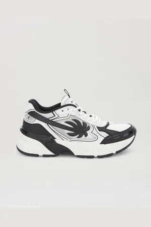Palm Angels Pa 4 Leather Runner - Man Sneakers Black - White 38