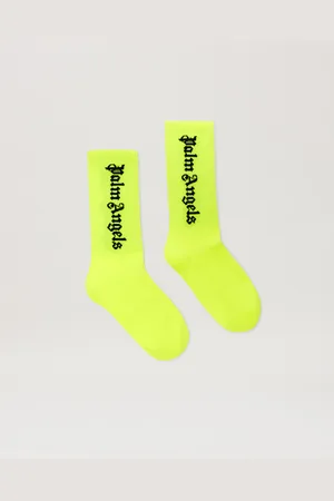 Palm Angels Socks With Logo - Kids Boy Accessories Yellow Fluo Black I