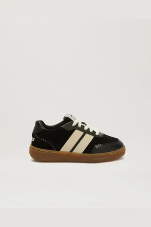 Palm Angels Iconic Tape Track Sneakers - Kids Boy Shoes Black - Beige 27