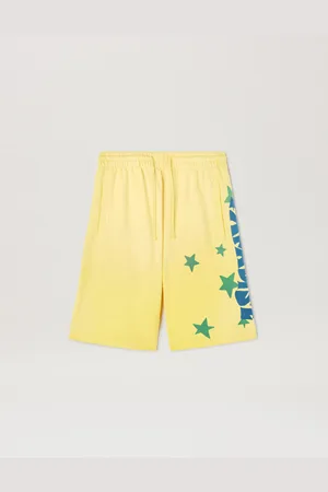 Palm Angels Paradise Sweat Shorts - Man Shorts Yellow - Blue L