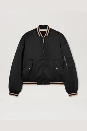 Palm Angels Curved Logo Bomber - Woman Coats & Jackets Black - Pink 40