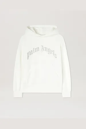 Palm Angels Paradise Cropped T-shirt - Woman Sweatshirts & Hoodies Off White - Silver L