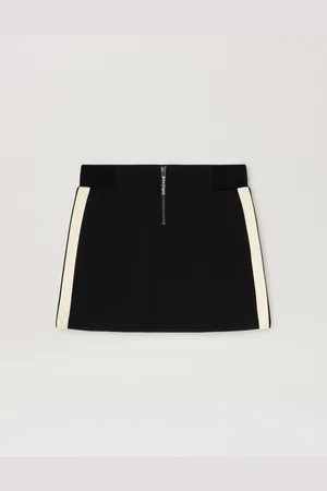 Palm Angels Neoprene Mini Track Skirt - Woman Skirts Black - Off White L