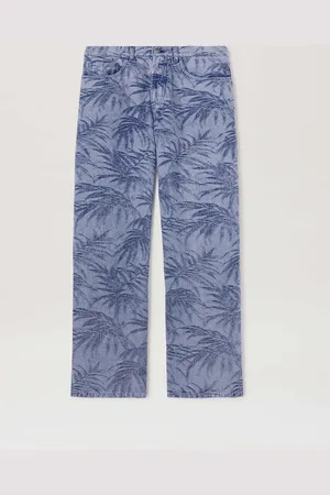 Palm Angels Palm Jacqured Denim Pants - Man Denim Light Blue - Light Blue 30