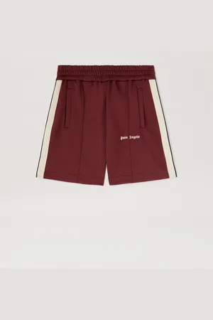 Palm Angels Embroidered Logo Track Shorts - Man Shorts Burgundy - Off White L