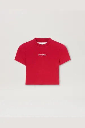 Palm Angels Classic Logo Cropped Baby T-shirt - Woman T-shirts & Tops Red - Off White L