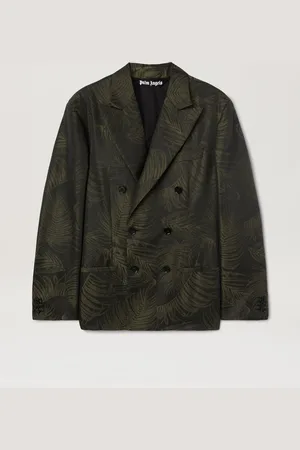 Palm Angels Palm Jacquared Blazer - Man Coats & Jackets Military Green - Military Green 46