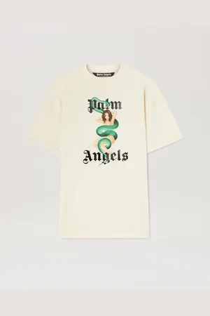 Palm Angels Pin Up T-shirt - Man T-shirts & Polo Ivory - Black L
