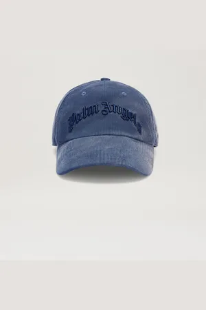 Palm Angels Corduroy Baseball Cap - Man Hats & Caps Vintage Black - White O/s