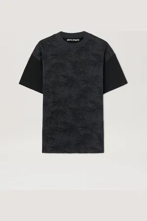 Palm Angels Palms Curved Logo T-shirt - Man T-shirts & Polo Black - Grey L