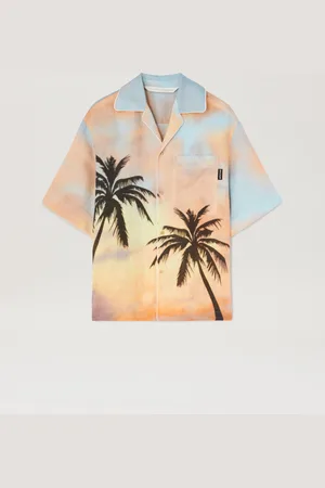 Palm Angels Sunrise Palm Bowling Shirt - Woman T-shirts & Tops Multicolor - Black 36