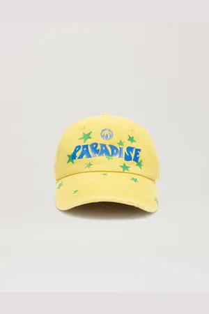 Palm Angels Paradise Baseball Cap - Man Hats & Caps Yellow - Blue O/s